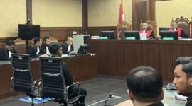 Ketua Pengadilan Negeri Jakarta Selatan periode 2024-2025, Muhammad Arif Nuryanta, didakwa menerima suap senilai Rp15,7 miliar di Pengadilan Tipikor Jakarta, Rabu (20/8/2025). (Joke)
