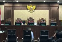 Agam Syarief Baharuddin, salah satu hakim yang menjatuhkan 'vonis lepas' kepada terdakwa korupsi fasilitas ekspor CPO, dalam sidang pembacaan surat dakwaan di Pengadilan Tipikor Jakarta, Kamis (2/1/8/2025). (Joke)
