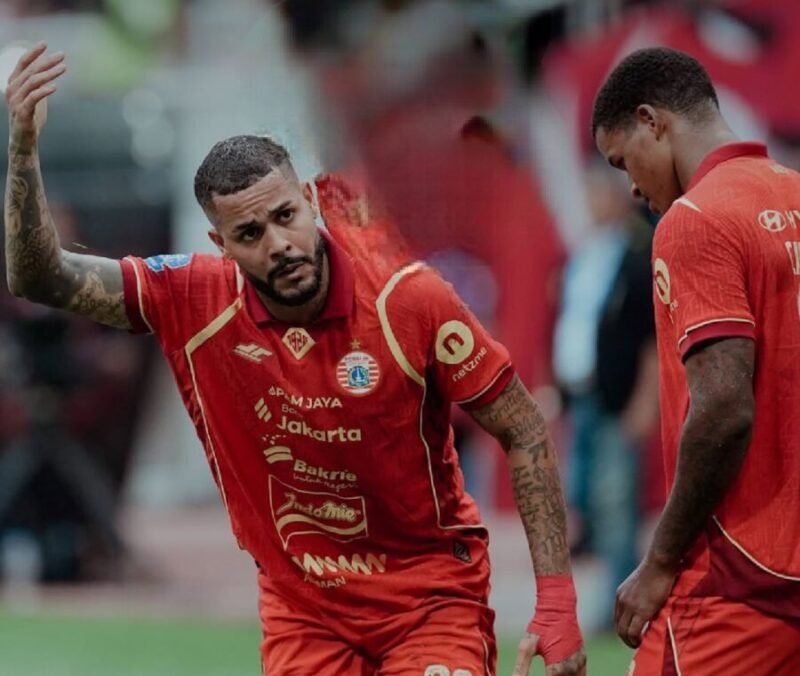 Selebrasi Maxwell usai mencetak gol tunggal e gawang Malut United yang menyelamatkan Persija dari Kekalahan perdana. (Joke)