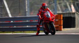 Francesco Bagnaia saat berlatih di Sirkuit Balaton Park. (Ducati.com)