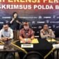Konferensi pers Ditreskrimsus Polda Bali soal penghentian kasus royalti musik antara LMK Selmi dan Mie Gacoan Bali, Jumat (28/8/2025). (Polda Bali)
