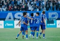 Skuad PSIM Yogyakarta saat menahan imbang Arema FC 1-1 di Stadion Mandala Krida, Yogyakarta. (PSIM Jogja)