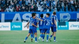Skuad PSIM Yogyakarta saat menahan imbang Arema FC 1-1 di Stadion Mandala Krida, Yogyakarta. (PSIM Jogja)