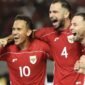 Marc Klok selebrasi bersama Sandy Henny Walsh, Egy Maulana, dan Zordi Amat. (Antara)
