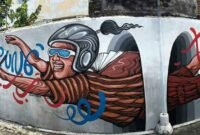 Salah satu karya mural menghiasi sudut kota Yogyakarta. (Jogjacom)