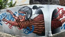Salah satu karya mural menghiasi sudut kota Yogyakarta. (Jogjacom)