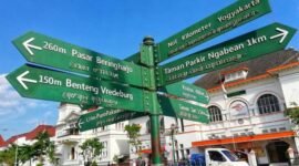 Petunjuk arah dan jalan di Jogja, membagi tujuan agar merata semua destinasi terisi. (Kompas.com)