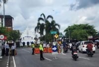 Uji coba Malioboro sebagai kawasan full pedestrian pada Senin (1/12/2025). (Tribun)