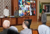 Wakil Wali Kota Yogyakarta Wawan Hermawan menerima Laporan Kinerja Satlinmas di Ruang Bima, Balai Kota Yogyakarta, Rabu (4/2/2026). (Humas Pemkot)