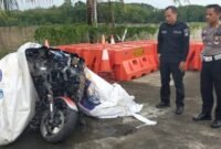 Kecelakaan antara motor gede (moge) dan Yamaha Jupiter MX di Kulon Progo. (Joke/Dok/Waw)