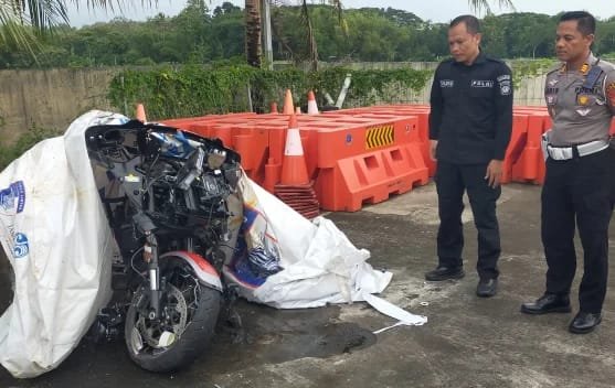 Kecelakaan antara motor gede (moge) dan Yamaha Jupiter MX di Kulon Progo. (Joke/Dok/Waw)