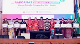 Halalbihalal dan Rapat Koordinasi Nasional (Rakornas) DWP Kemenag di UIN Syarif Hidayatullah Jakarta, Rabu (15/4/2026). (Humas Kemenag)