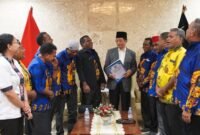 Menteri Agama Nasaruddin Umar dalam audiensi bersama Majelis Rakyat Papua Barat (MRPB) di Masjid Istiqlal, Jakarta. Senin (27/04/2026).