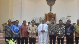 Kehadiran Wakil Bupati Sleman Danang Maharsa beserta jajaran disambut hangat oleh Pastor Paroki, Antonius Saptana Hadi, serta seluruh umat Katolik yang memadati Gereja St. Paulus dan Paulus Babadan. (Joke/Pan Paskah)