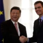 Presiden China Xi Jinping menerima Perdana Menteri Spanyol, Pedro Sánchez, di Beijing, Selasa (14/4/2026). (Anadolu)