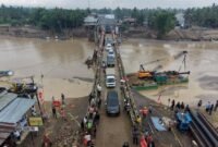 Jembatan Bailey di Kutablang, Bireuen, Aceh. Dok. Satgas PRR/Dispenad.