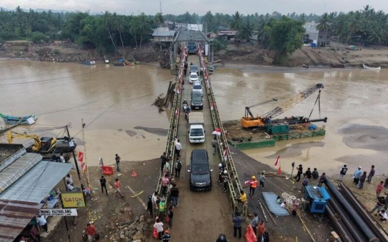 Jembatan Bailey di Kutablang, Bireuen, Aceh. Dok. Satgas PRR/Dispenad.