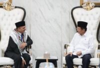 Menteri Agama Nasaruddin Umar menerima audiensi Duta Besar Palestina untuk Indonesia, Abdulfattah A.K. Al-Sattari, di Kantor Kementerian Agama, Lapangan Banteng, Jakarta, Senin (13/4/2026). (Humas Kemenag)