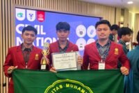 Foto tim WERKUDARA UMY yang berhasil meraih juara 2 dalam Lomba Beton Nasional yang diselenggarakan oleh Universitas Tarumanagara, Jakarta