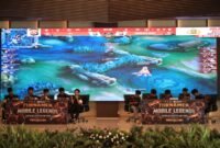 Pertandingan Turnamen Mobile Legends Kapolda Banten Cup 2026 berlangsung di Aula Gawe Kuta Baluwarti, Polda Banten, Sabtu (4/7/2026)