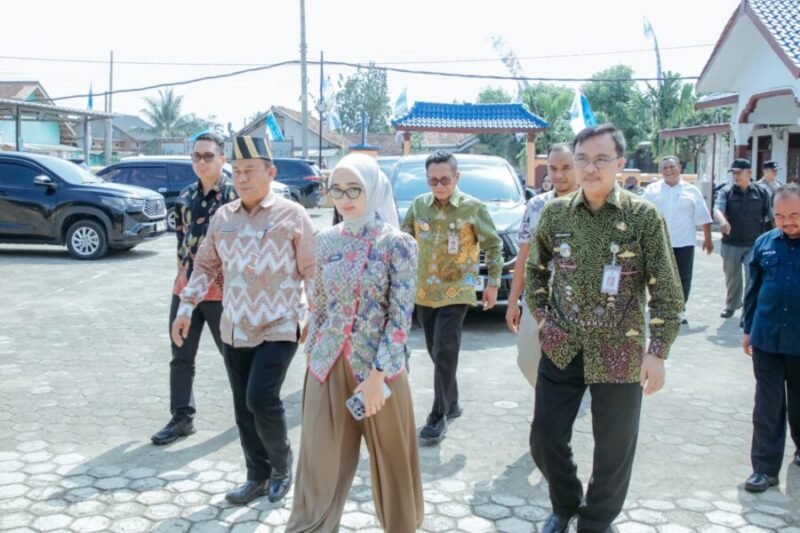 Wakil Gubernur Lampung didampingi jajaran dinas terkait setibanya di Balai Desa Trimulyo, Kecamatan Tegineneng, Pesawaran