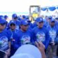 Asri Ossy Dermawan didampingi jajaran kader memberikan keterangan pers di sela-sela pelaksanaan pekan kedua gerakan tersebut di kawasan pantai