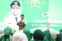 Wakil Gubernur Banten menyampaikan sambutan pada Rapat Pimpinan Nasional (Rapimnas) I Wanita Persatuan Pembangunan (WPP) di Hotel Le Semar, Karawaci, Kabupaten Tangerang, Jumat (17/7/2026)