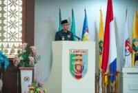 Rahmat Mirzani Djausal, menyampaikan jawaban atas pemandangan umum fraksi-fraksi DPRD terhadap Raperda Pertanggungjawaban Pelaksanaan APBD Tahun 2025 dalam Rapat Paripurna DPRD Provinsi Lampung