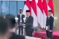 Ossy Dermawan, memberikan arahan dalam Pelantikan dan Pengambilan Sumpah/Janji Jabatan Pejabat Struktural di Aula Prona Kementerian ATR/BPN