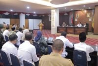 Wakil Gubernur Lampung Jihan Nurlela menyampaikan arahan saat membuka Rapat Koordinasi Komite Daerah Ekonomi dan Keuangan Syariah (KDEKS) Tahun 2026.