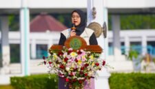 Foto sambutan Direktur Direktorat Riset dan Pengabdian UMY dalam penerjunan KKN UMY semester genap Tahun Akademik 2025/2026
