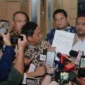 Menteri Kehutanan Raja Juli Antoni saat memberikan keterangan dalam konferensi pers di Jakarta, Sabtu (4/7/2026). (Jennus)