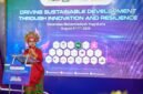 Wakil Rektor Riset, Inovasi, dan Hilirisasi UMY, Dr. Med. dr. Supriyatiningsih, Sp.OG., M.Kes., dalam pidato penutupan rangkaian konferensi internasional UMY