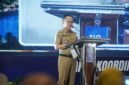 Pejabat Pemprov Lampung menyampaikan laporan pelaksanaan kegiatan dalam Rapat Koordinasi Daerah (Rakorda)