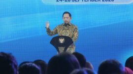 Menteri Dalam Negeri Muhammad Tito Karnavian menyampaikan sambutan dalam pembukaan FEKDI x IFSE 2026 di Jakarta International Convention Center (JICC).