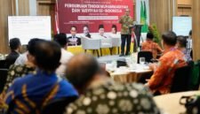 Foto Ketua Majelis Diktilitbang PP Muhammadiyah, Prof. Dr. Bambang Setiaji, M.Si. dalam sambutan hari pertama pelaksanaan FORKOM GB PTMA 2026 di UMY